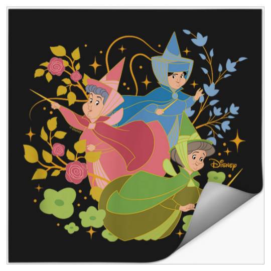 Disneyss Princess Sleeping Beauty Flora Fauna Merryweather Stickers