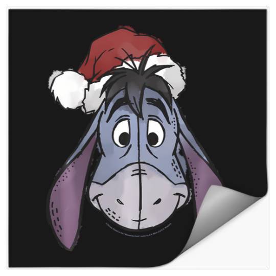 Disney Winnie The Pooh Christmas Eeyore Santa Hat Stickers