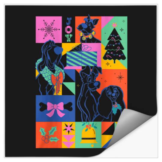 Disneyss Lady And The Tramp Christmas Festive Ornaments Stickers