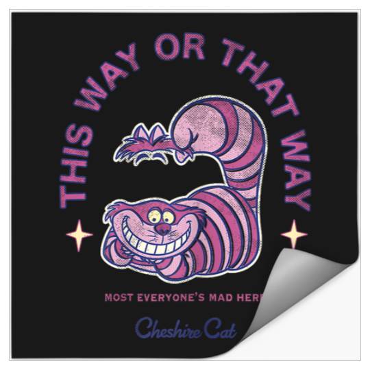 Disneyss Alice In Wonderland Cheshire Cat Way Big Chest Logo Stickers