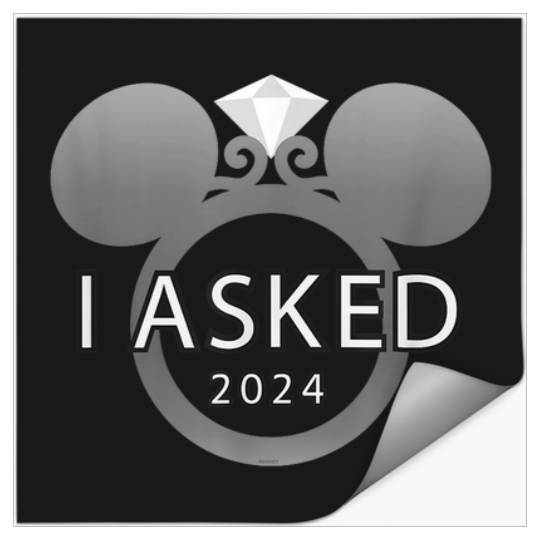 Disney I Asked 2024 Engagement Ring Proposal Mic Stickers