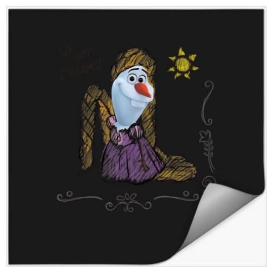 Disney Olaf Presents Rapunzel Costume Sketch Stickers