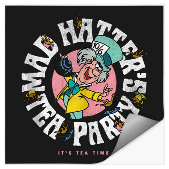 Disneyss Alice In Wonderland Mad Hatter Team Party Big Logo Stickers
