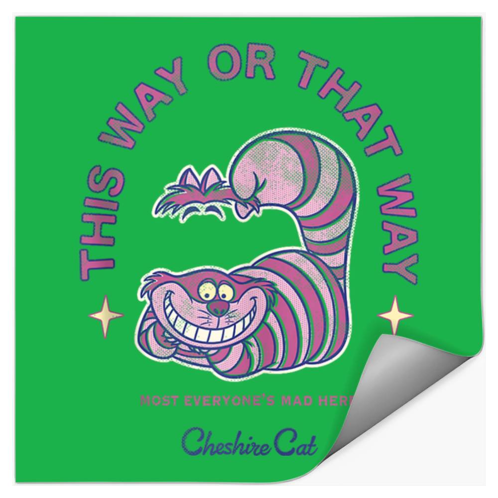 Disneyss Alice In Wonderland Cheshire Cat Way Big Chest Logo Stickers