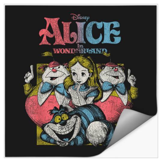 Disneyss Alice In Wonderland Iconic Characters Vintages Poster Stickers