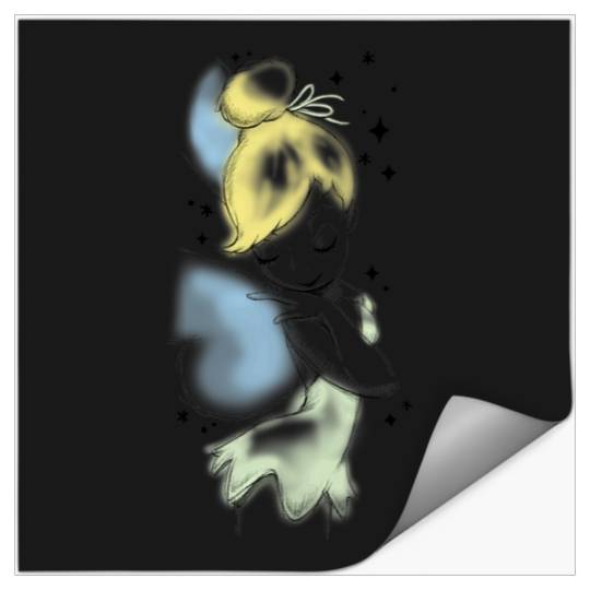 Disney Peter Pan Tinkerbell Airbrush Style Sketch Stickers
