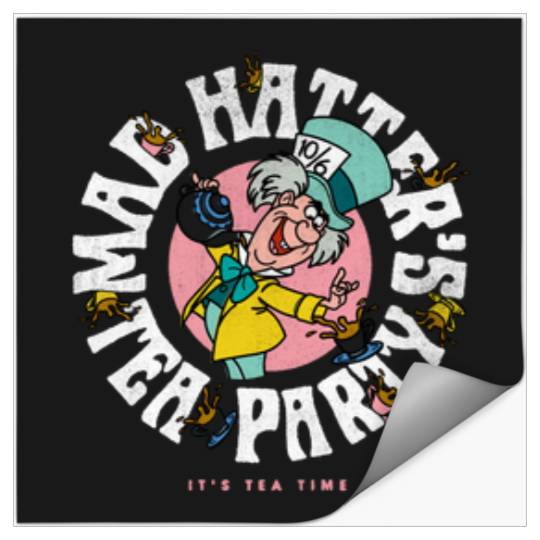Disneyss Alice In Wonderland Mad Hatter Team Party Big Logo Stickers
