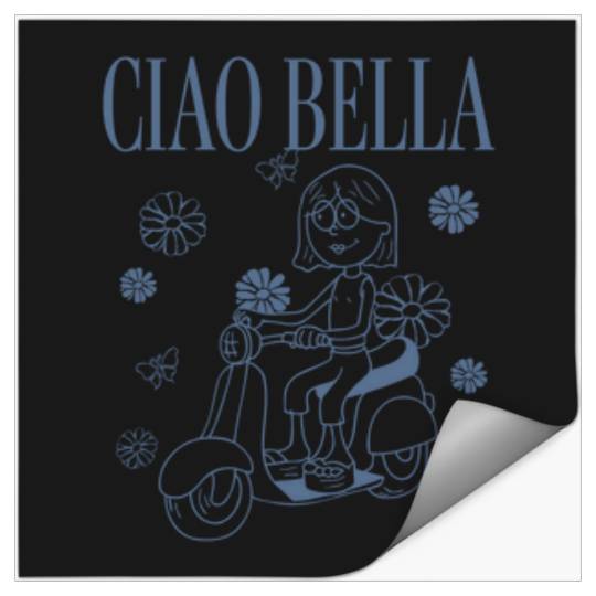 Disneyss Lizzy Mcguire Ciao Bella Lizzie Outline Retro Logo Stickers