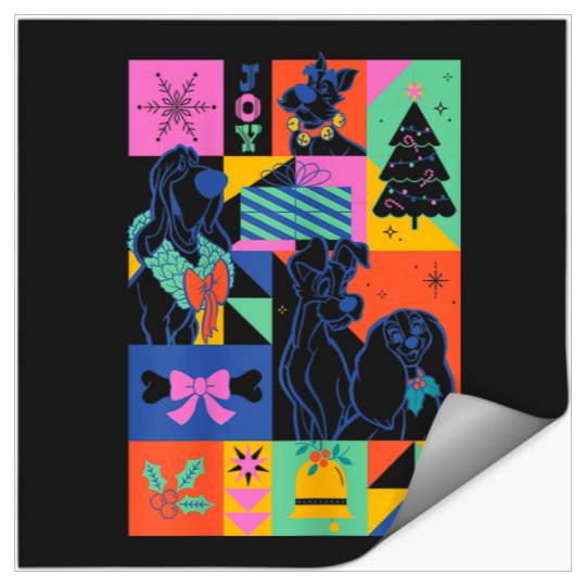 Disneyss Lady And The Tramp Christmas Festive Ornaments Stickers