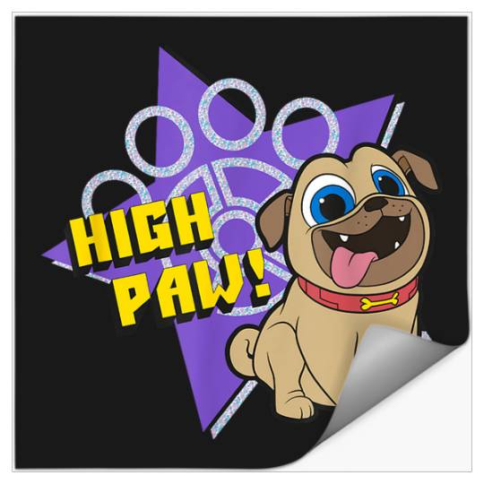 Disneyss Puppy Dog Pals High Paw Rolly Happy Big Chest Logo Stickers