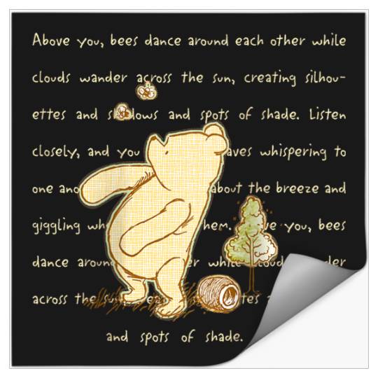 Disneyss Winnie The Pooh And Bees Quote Cute Big Chest Logo Stickers