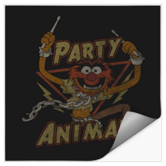 Disneyss The Muppets Party Animal Rock Distressed Chest Logo Stickers