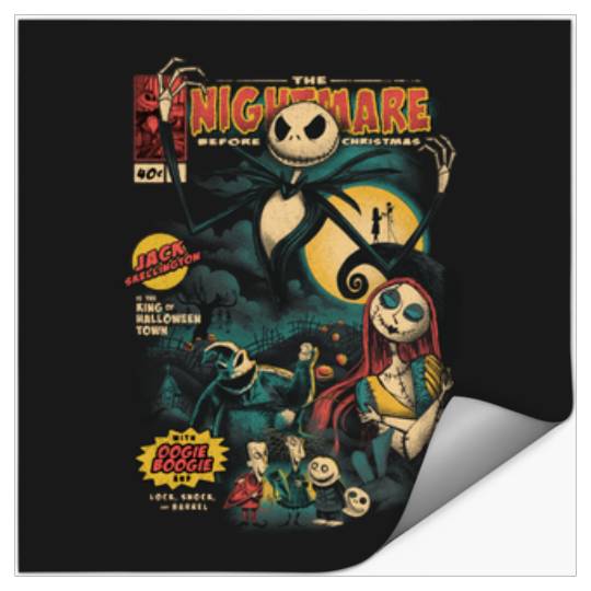 Disneyss The Nightmare Before Christmas Comic Cover Retro Logo Stickers