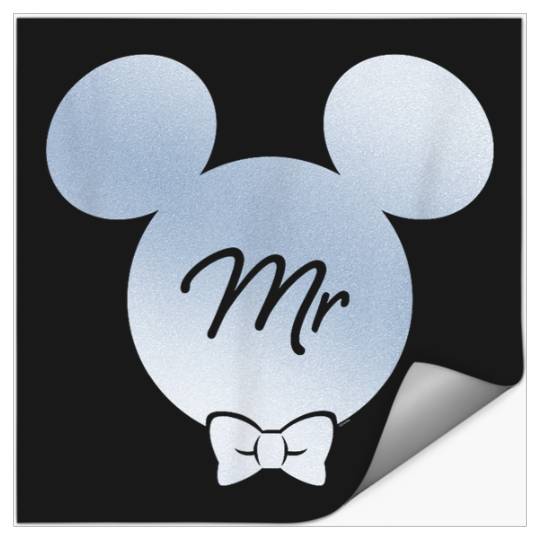 Disneyss Wedding Matching Mickey Bow Tie Husband Groom Mr Stickers
