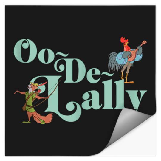 Disneyss Robin Hood Oo de lally Iconic Quote Chest Text Logo Stickers