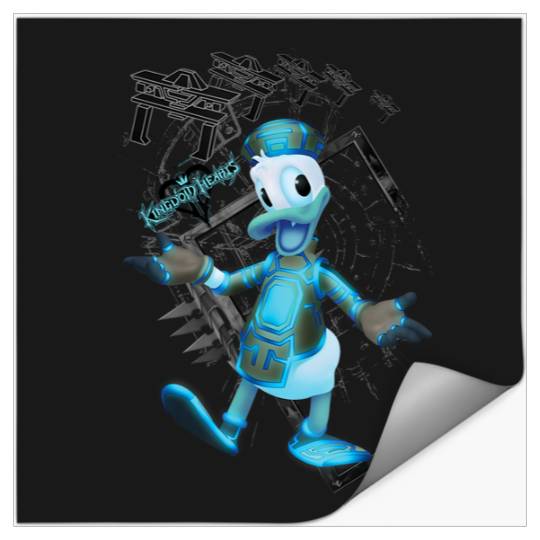 Disneyss Kingdom Hearts Danald Duck Tron Crossover Portrait Stickers