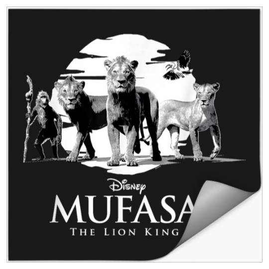 Disneyss Mufasa The Lion King Movie Black White Characters Stickers