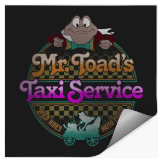 Disneyss The Adventures Of Ichabod And Mr Toad Taxi Retro Stickers