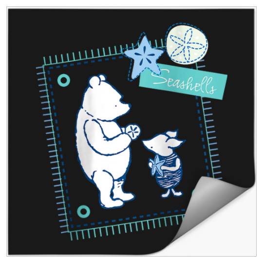 Disneyss Winnie The Pooh Piglet Pooh Cute Seashells Big Frame Stickers