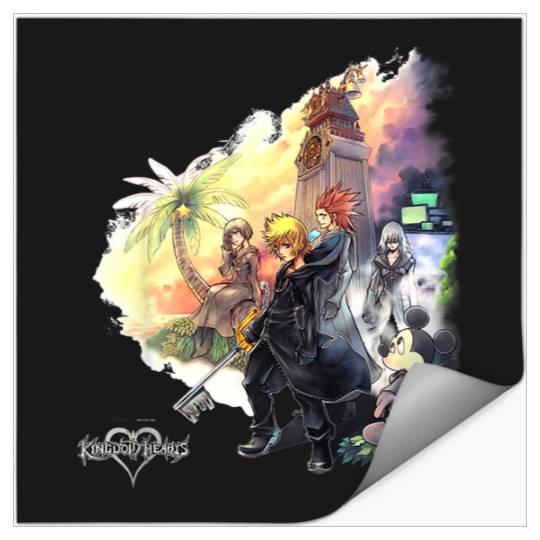Disneyss Kingdom Hearts Characters Clock Tower Group shots Stickers
