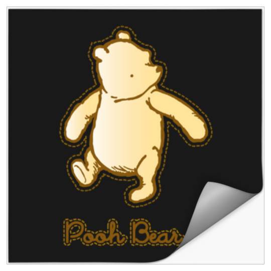 Disneyss Winnie The Pooh Cute Pooh Bear Sketch Chest Portrait Stickers