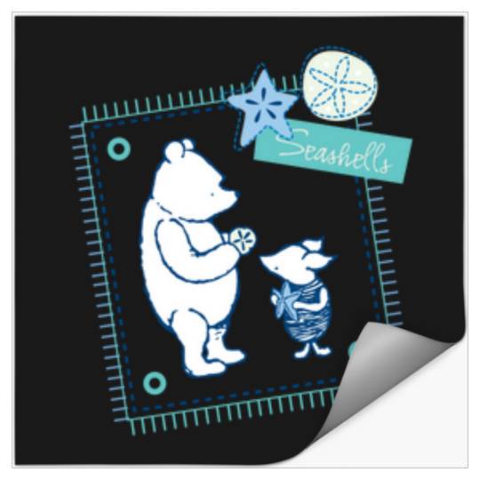 Disneyss Winnie The Pooh Piglet Pooh Cute Seashells Big Frame Stickers