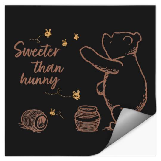 Disneyss Winnie The Pooh Sweeter Than Hunny Outline Big Logo Stickers
