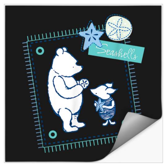 Disneyss Winnie The Pooh Piglet Pooh Cute Seashells Big Frame Stickers