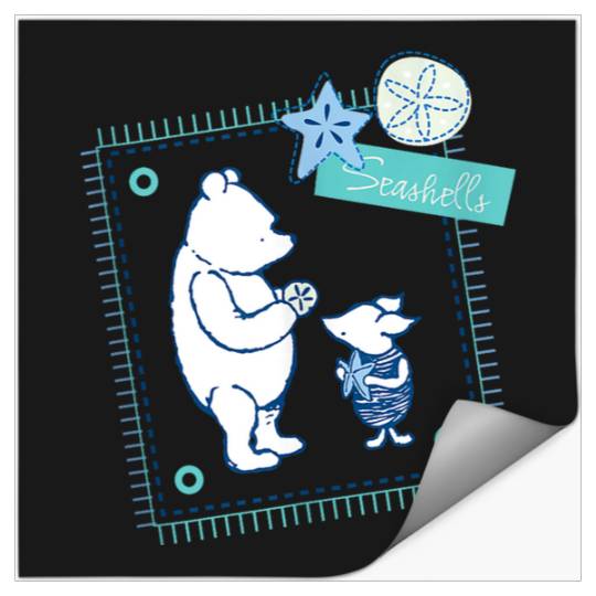 Disneyss Winnie The Pooh Piglet Pooh Cute Seashells Big Frame Stickers