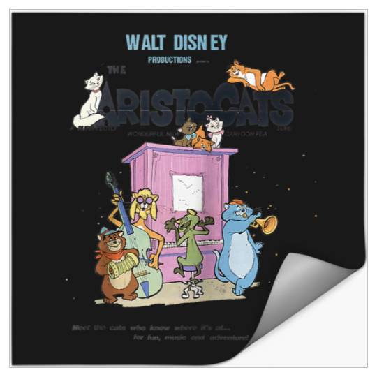 Disney The Aristocats Cats Playing Piano Raglan Baseball Tee Stickers