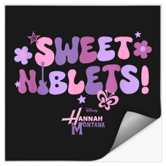Disneyss Hannah Montana Sweet Niblets Floral Chest Text Logo Stickers