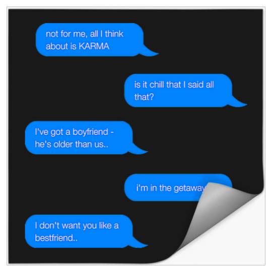 Discover Reputation Text Message Sticker Pack  Taylor TShirt Stickers