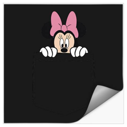 Black Disney Minnie Mouse Classic Fit  - Crew Neck Stickers