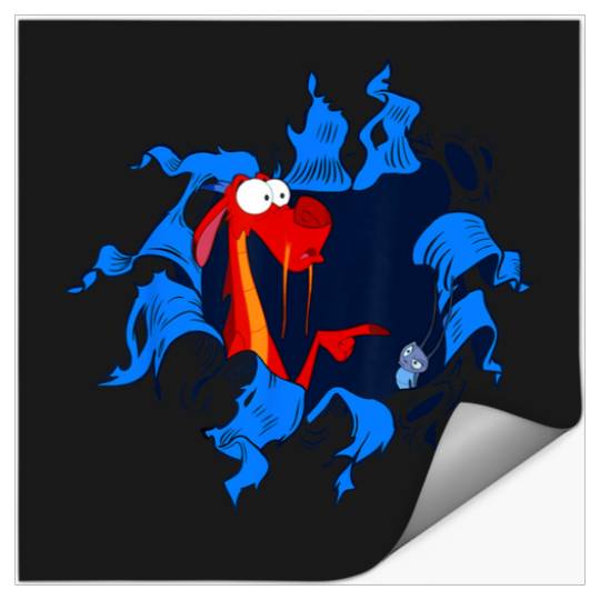 Disney Mulan Mushu Cri-Kee Takes The Blame Ripped  Disney Mulan Mushu Cri-Kee Takes The Blame Ripped Stickers