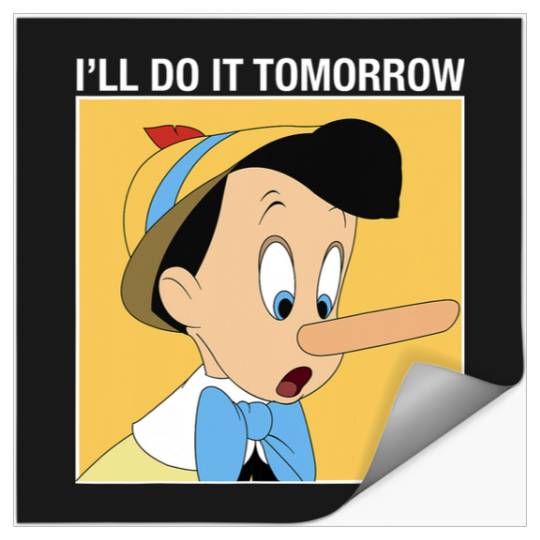 Disney Pinocchio I'll Do It Tomorrow Stickers