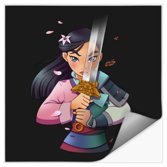 Disney Mulan Anime Half Girl Half Warrior Graphic Stickers