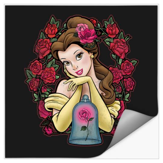 Disney Beauty And The Beast Belle Roses Graphic Stickers