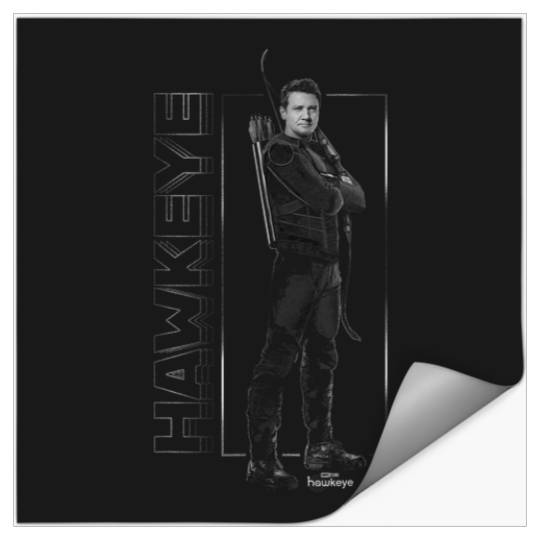 Marvel Hawkeye Disney Plus Black And White Hero Stickers