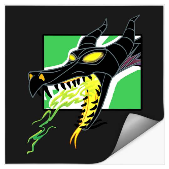 Disney Maleficent Fire Breathing Dragon Portrait Stickers
