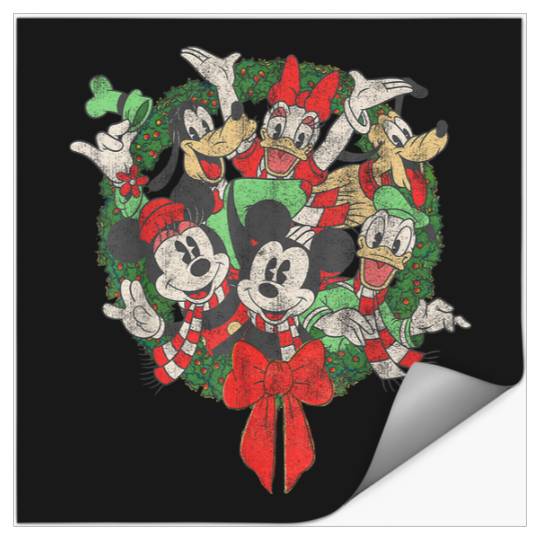 Disneyss Group shots Christmas Wreath Stickers