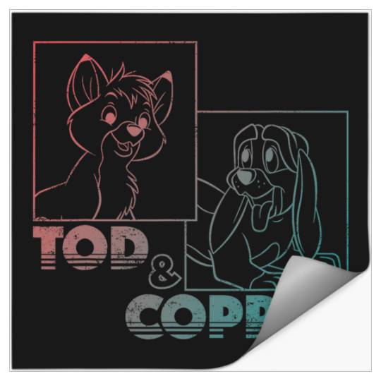 Disney The Fox and the Hound Tod & Copper Gradient Stickers