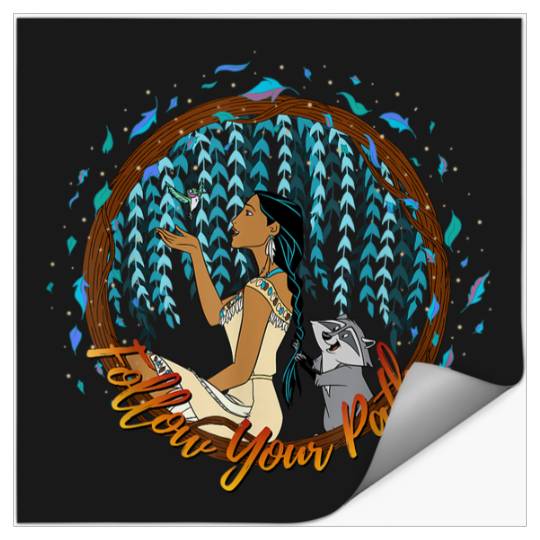 Disneyss Pocahontas Follow Your Path Circle Text Stickers