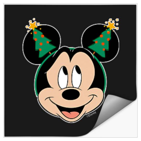 Disney Mickey Mouse Christmas Tree Headband Corner Art Stickers
