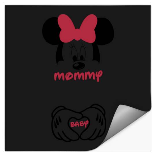 Minnie Mouse Mommy and Baby Maternity Shirt -Disney Pregnancy - Pregnancy Shirt - Bump Shirt - - Disney Shirt - Disneyland - Disney World 2 Stickers