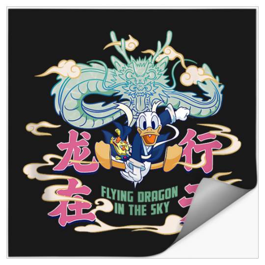 Disneyss Donald Duck Lunar New Year Flying Dragon In The Sky Stickers