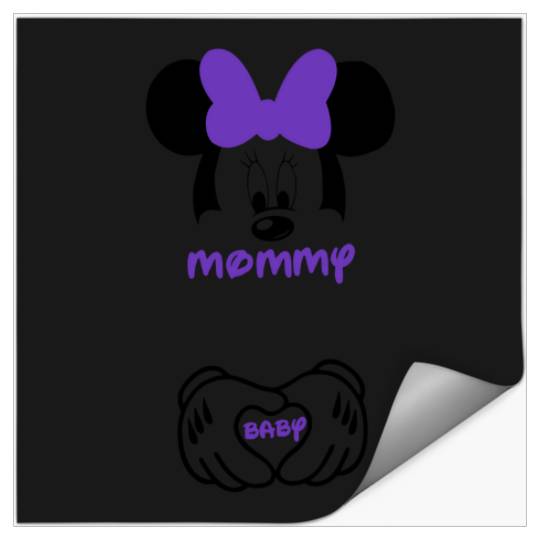 Minnie Mouse Mommy and Baby Maternity Shirt -Disney Pregnancy - Pregnancy Shirt - Bump Shirt - - Disney Shirt - Disneyland - Disney World 3 Stickers