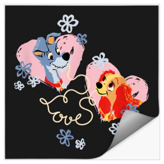 Disneyss Lady And The Tramp Valentine Day Love Spaghetti Stickers