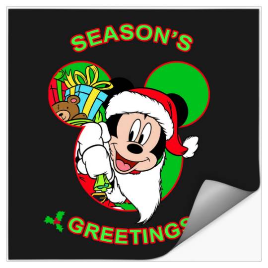 Disney Mickey Mouse Seasons Greetings Christmas Merry Christmas Stickers