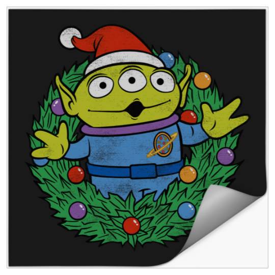 Disney Pixar-Pixar Toy Story Alien Christmas Wreath Merry Christmas Stickers