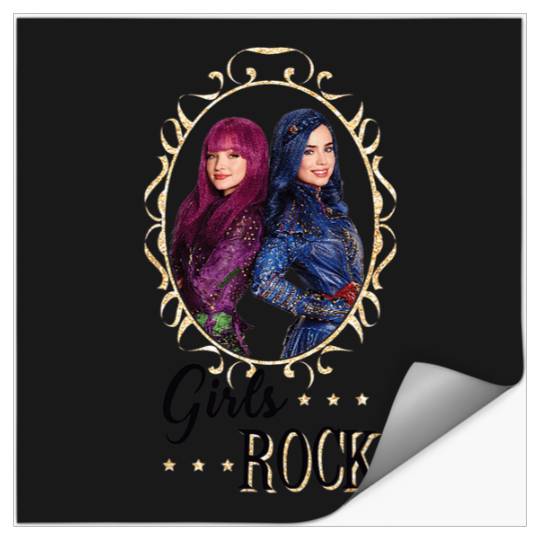 Disney Descendants Mal And Evie Girls Rock Stickers
